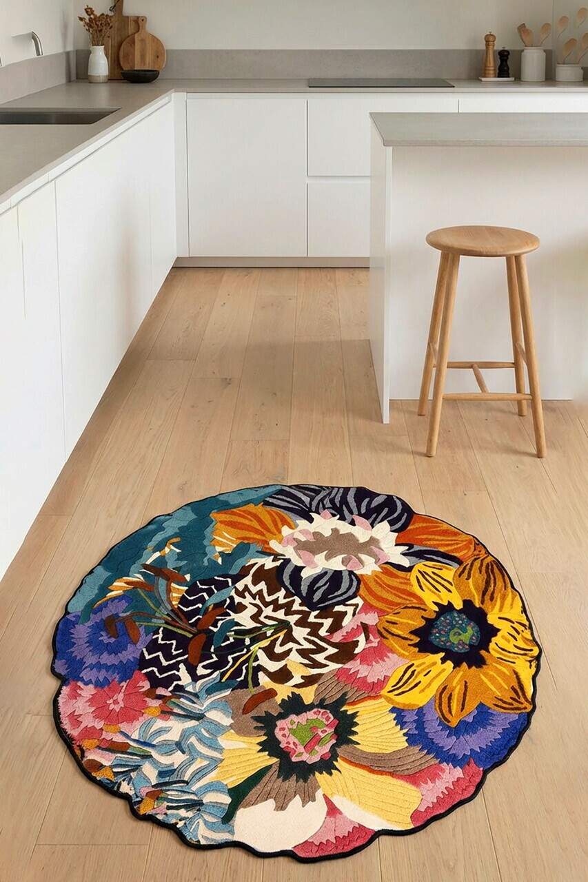 Covor, Yuvarlak-0000086-003, 140x140 cm, Poliester, Multicolor — imaginea 3