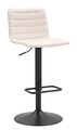 Set 2 scaune de bar Lift High White, Mauro Ferretti, 43x49.5x85.5 cm, inaltime ajustabila, fier/poliester, negru/alb