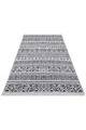 Covor, Ar 03 Black , 100x200 cm, Bumbac reciclat, Alb/Negru