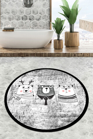Covoraș de baie, chilai, three bears circle djt 80, poliester, multicolor