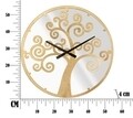 Ceas de perete cu oglinda Gold Tree, Ø55 cm, fier/MDF, auriu