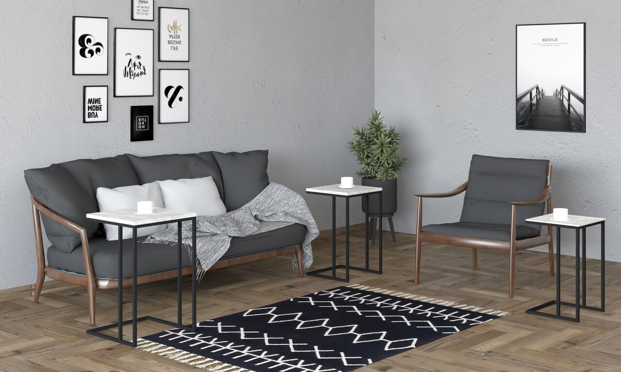 Masute, Puqa Design, Stoli, PAL, Negru / Cyrstal - 2 | YEO