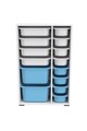 Dulap multifunctional, Estella, Rine 2D4K8U, Alb/Albastru