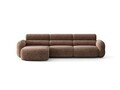 Coltar stanga 4 locuri, Neo, Micadoni Home, 305x165x83 cm, tesatura Chenille Silencio, maro