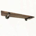 Raft de perete, Evila Originals, BoruRaf087, 60x8x14 cm, Nuc / Negru