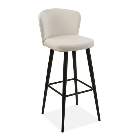 Scaun de bar Brenna, Versa, 38 x 37 x 103 cm, piele ecologica/metal, alb 103