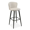 Scaun de bar Brenna, Versa, 38 x 37 x 103 cm, piele ecologica/metal, alb