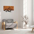 Decoratiune de perete, Dag 1, 50% lemn/50% metal, Dimensiune: 58 x 36 cm, Nuc / Negru