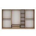 Dulap pentru haine, Minerva, Kale Plus, 315x210x52 cm, PAL, Fume / Stejar