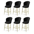 Set scaune de bar 6 piese, Charlotte, Alte, Metal, Negru