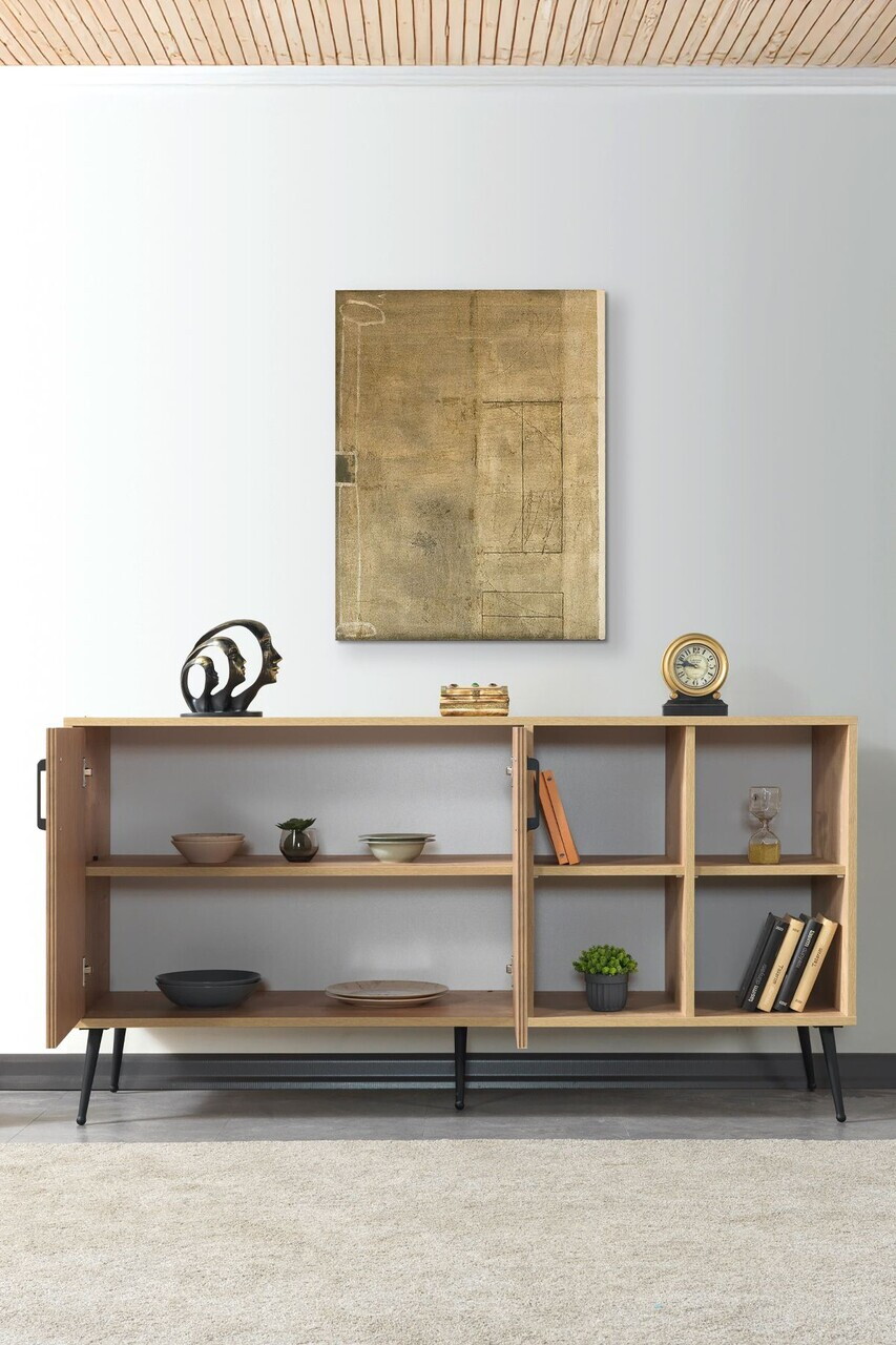 Consola, Hanah Home, Şile 4610, 160x83x44 cm, PAL, Maro — imaginea 2