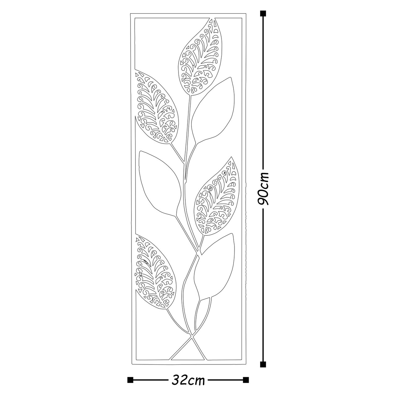 Decoratiune de perete, Metal Art Leaf, Metal, 90 x 32 x 5 cm, Multicolor - 2 | YEO