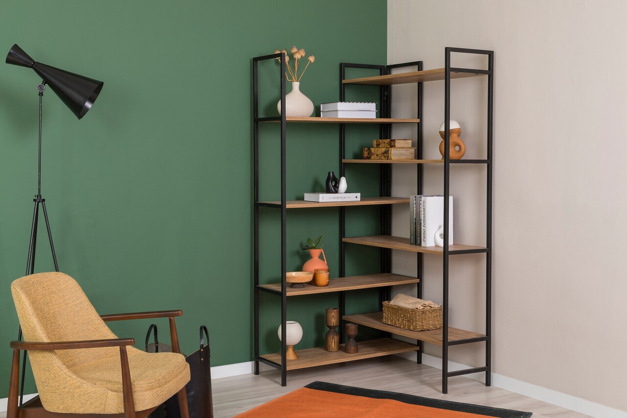 Corp biblioteca, Sapphire, Edra Rafix, 94x177x94 cm, PAL, Pin Atlantic / Negru - 1 | YEO