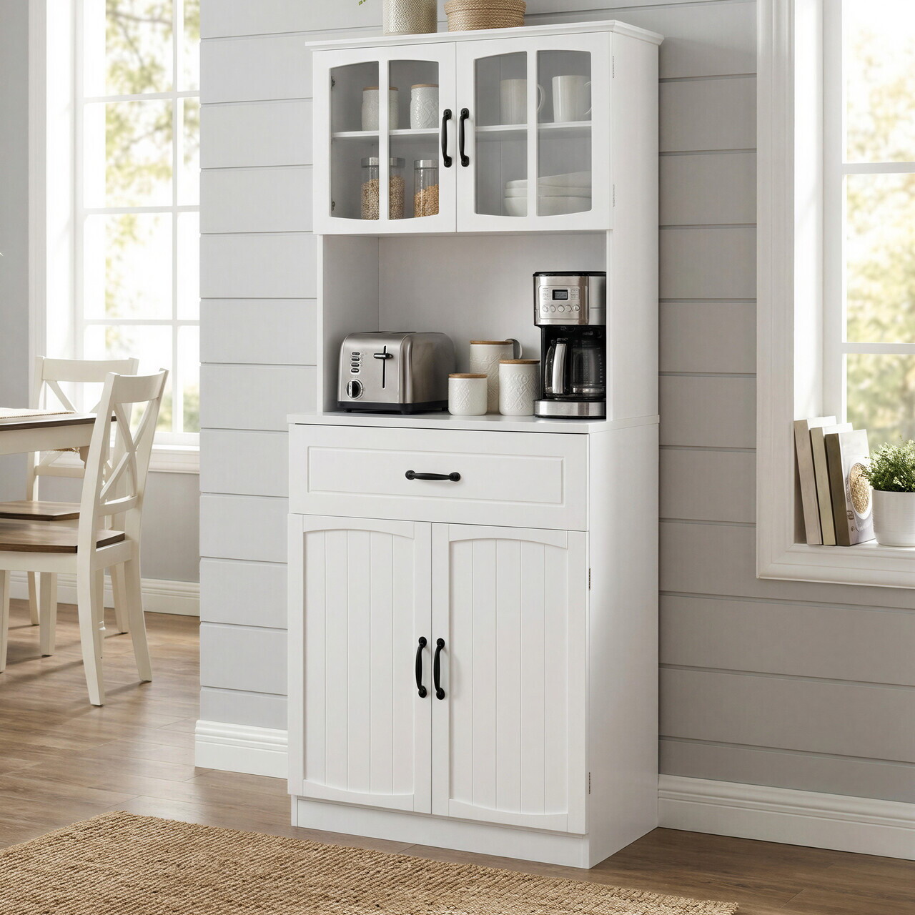 Dulap bucatarie multifunctional, Vasagle, 73x41.5x179.8 cm, MDF/PAL, alb - view 4