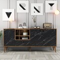 Consola, Hommy Craft, Napoli, 180x81x35 cm, PAL, Nuc negru