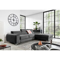 Coltar extensibil dreapta 3 locuri ELTAP, RT-04NU, Grayson, 278x205x92 cm, lemn/poliester, gri