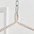 Hamac tip scaun cu 2 perne, Songmics, 148x125 cm, max 150 kg, bumbac/lemn, gri