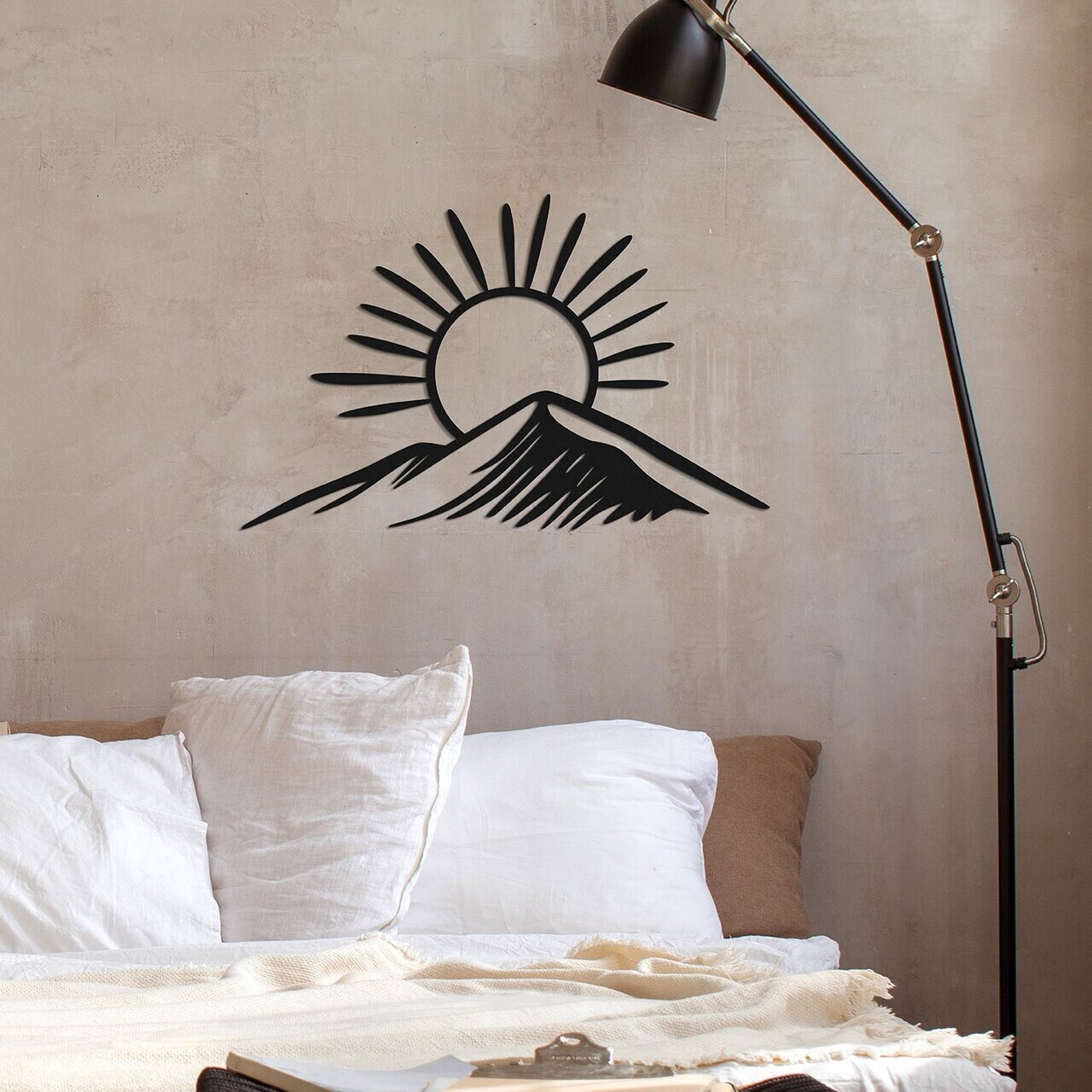 Decoratiune de perete, Amanecer, Metal, Grosime: 1,2 mm, Negru — imaginea 3