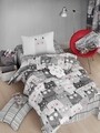 Lenjerie de pat pentru o persoana, Eponj Home, Duvarda Kediler 143EPJ11905, 2 piese, amestec bumbac, multicolor