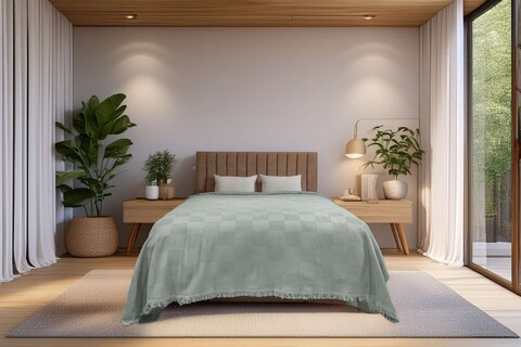Cuvertura pique Single, Russel - Mint, ICF Bedroom, Bumbac 