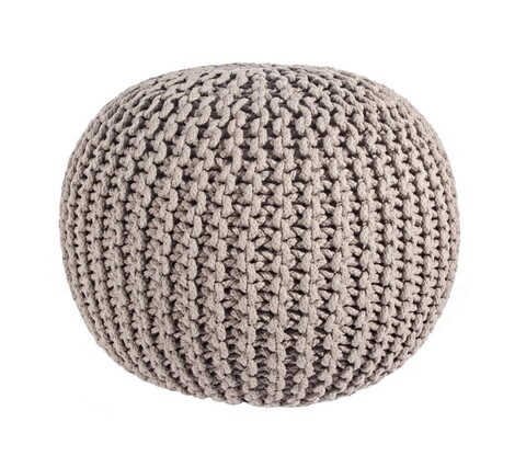 Fotoliu puf Weave, Bizzotto, Ø50 x 35 cm, 100% bumbac, gri 100 imagine model 2022