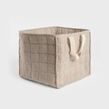 Set 3 cosuri de depozitare Ersen, Homla, 33x33x30 cm / 30x30x28 cm / 27x27x26 cm, poliester/bumbac, gri