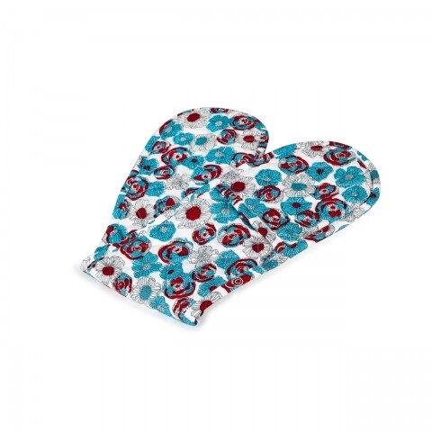 Manusa dubla de bucatarie, 18x75 cm, 100% bumbac, blue flower