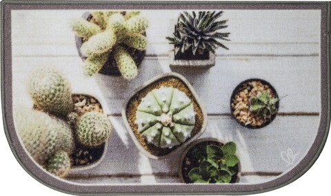 Covor pentru bucatarie, Olivo Tappeti, California Mezzaluna Digital 3, Cactus, 44 x 75 cm, nailon, multicolor