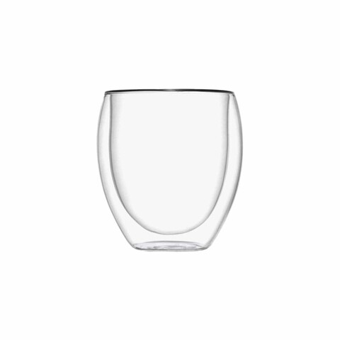 Set 2 pahare cu perete dublu, brandani, 7.5x9 cm, sticla