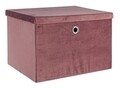 Cutie cu capac pentru depozitare, Velvet Pink, Bizzotto, pliabila, 40x30x25 cm, otel/catifea