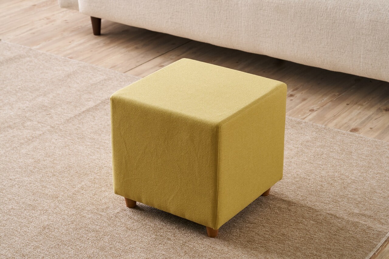 Taburet, Atelier del Sofa, 825BLC5170, Lemn, Galben - view 2