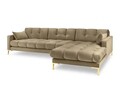 Coltar dreapta 5 locuri, Mamaia, Micadoni Home, GL, 293x185x75 cm, catifea, bej