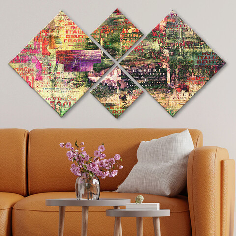 Set 4 tablouri decorative, 4mdf4178521, mdf, imprimat uv, multicolor