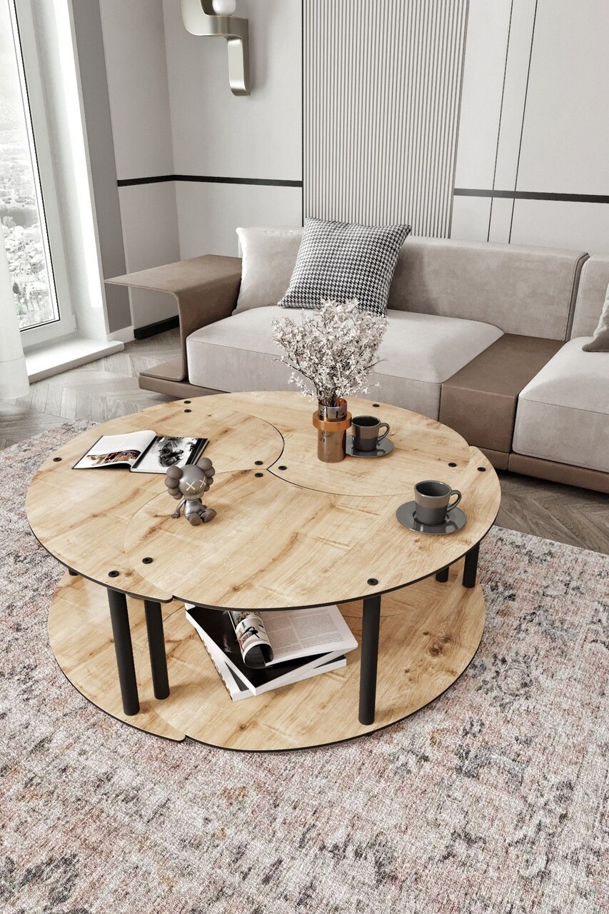 Set masuta de cafea, Poter, Yin Yang 3 70, Stejar - 1 | YEO
