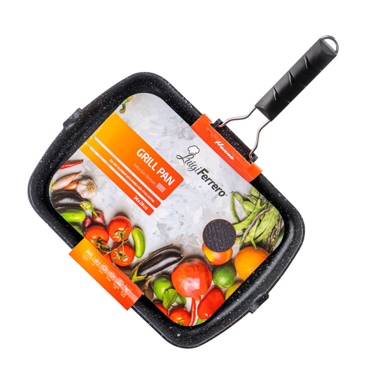 Tigaie grill Hanna, Luigi Ferrero, 34x24 cm, aluminiu turnat - 1 | YEO