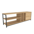Comoda TV, Retricy, Oneida, 140x35.3x50.8 cm, PAL, Negru / Stejar