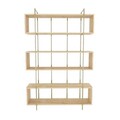 Corp biblioteca, Zena Home, Bruti, 120x180x29.6 cm, PAL, Stejar / Aur