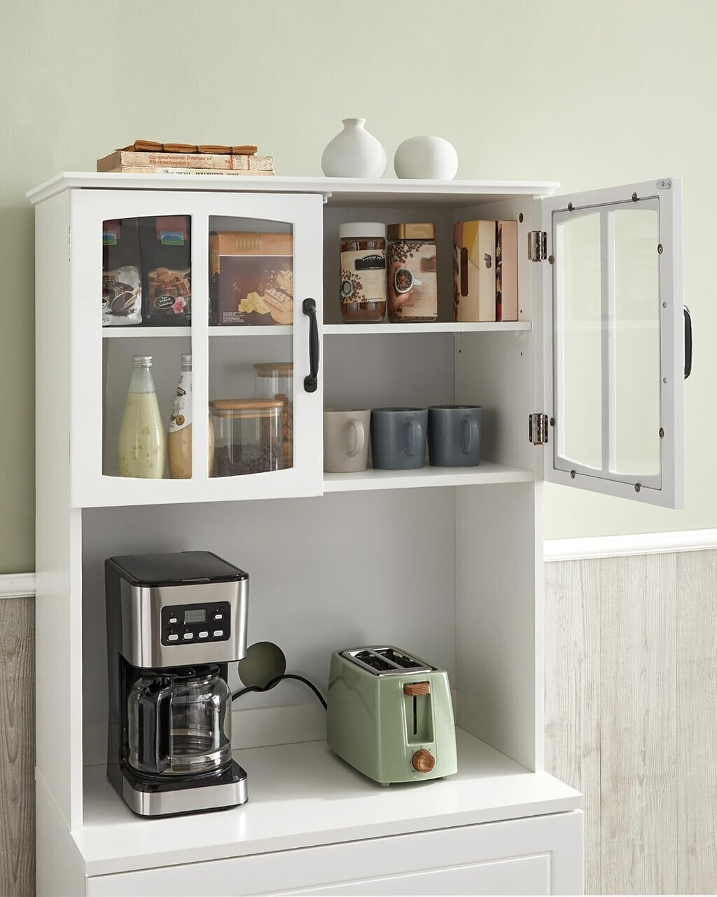Dulap bucatarie multifunctional, Vasagle, 73x41.5x179.8 cm, MDF/PAL, alb - view 9