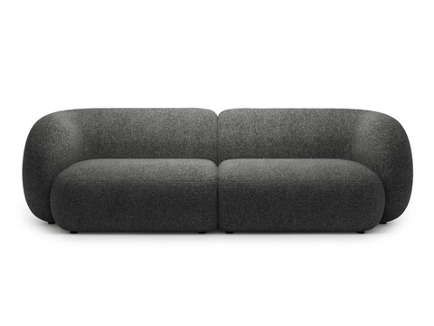 Canapea modulara 4 locuri, Kate, Micadoni, 243x99x76 cm, tesatura structurata, gri inchis melanj