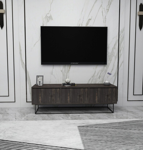 Comoda TV, Kalune Design, Kordon 140, 140x50x40 cm, Maro închis/Negru 140