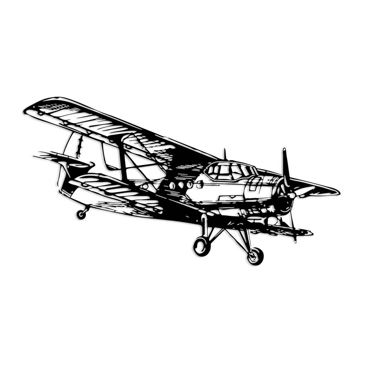 Decoratiune de perete, Aereo-1, Metal, (Grosime: 1,5 mm), Negru — imaginea 6