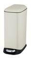 Cos de gunoi cu pedala Design, Wenko, 23.5x41x55 cm, otel/polipropilena, crem/negru