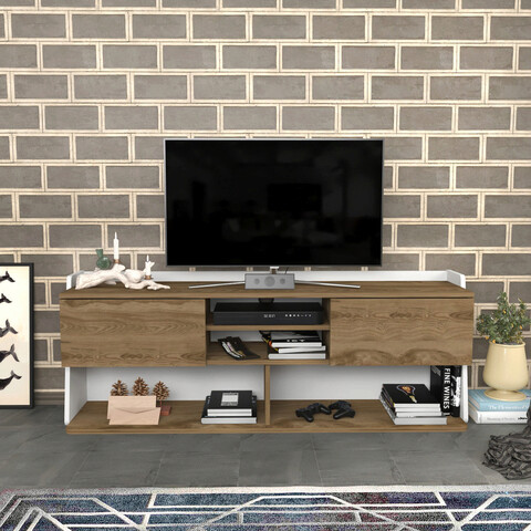 Comoda TV, Retricy, Picas, 160x35x59 cm, PAL, Oud Stejar / Alb mezoni.ro