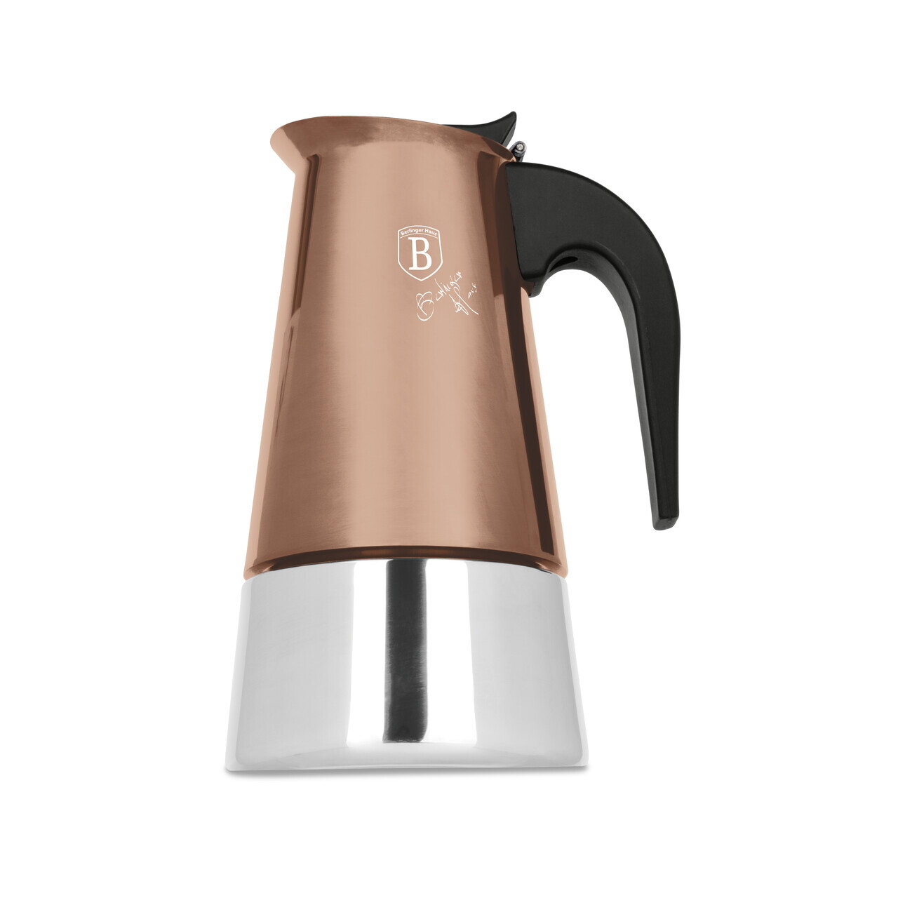 Aparat de cafea Berlinger Haus, Rose Gold, 6 cesti, 300 ml, inox 18/10, roz/argintiu - imagine 3