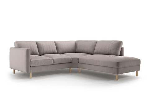 Coltar dreapta 4 locuri, Eden, Micadoni, 267x234x90 cm, catifea, gri beton