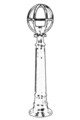 Lampadar de exterior, Avonni, 685AVN1140, Plastic ABS, Alb/Negru