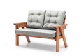 Set mobilier de gradina, Hudson, Abant (2+1+1), Gri/Nuc