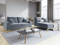 Canapea, Madara, Mazzini Sofas, 2 locuri, gold legs, 172x102x90 cm, catifea, albastru deschis