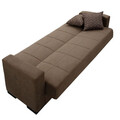 Canapea extensibila 3 locuri Vox, Pakoworld, 212x77x80 cm, catifea/lemn de plop, maro