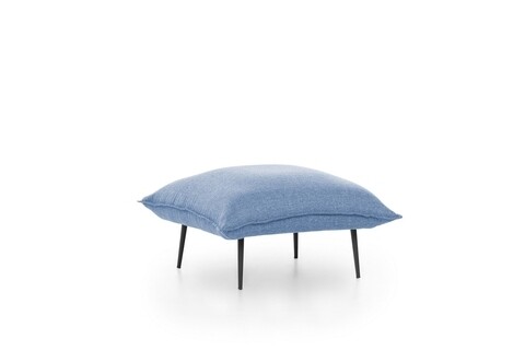 Taburet aspen, futon, 75x75x40 cm, metal, albastru grizzled